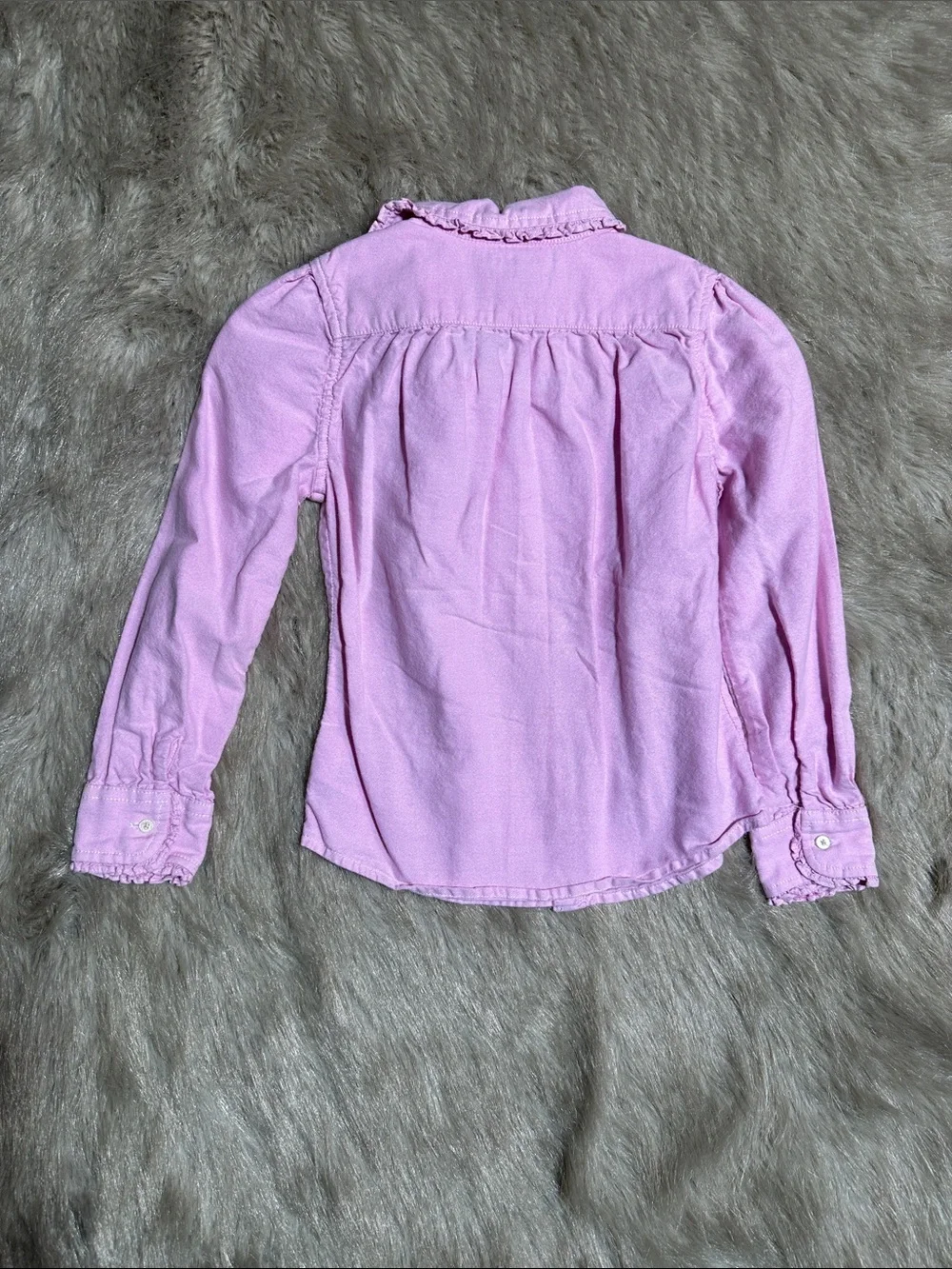 Ralph Lauren Light Pink Ruffle Collar Button Down Shirt